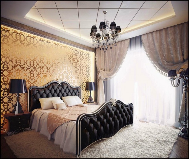 17 Well Designed Bedroom Headboard Walls quarto2Bde2Bcasal2Bluxo2Bpreto2Be2Bbranco 634x534 17 Well Designed Bedroom Headboard Walls