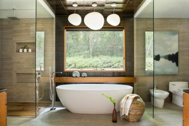 17 Asian Bathroom Designs To Give You A Relaxing Experience Fenster Anthrazitgrau Steinwand 634x423 17 Asian Bathroom Designs To Give You A Relaxing Experience