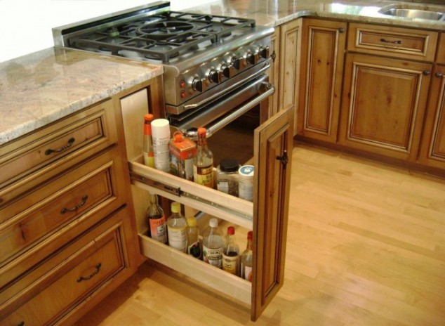awesome nice design of the wooden storage cabinets that can be decor with wooden floor can add the beauty inside modern house design ideas with wooden cabinet inside 687x503 634x464 17 Creative Ideas That Can Help You to Save Some Space in Your Kitchen