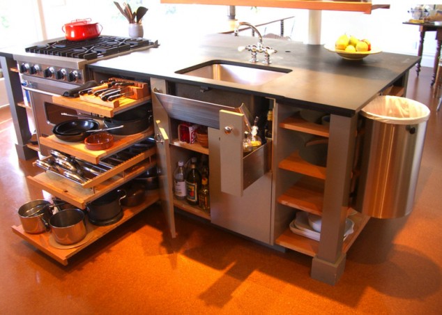 17 Creative Ideas That Can Help You to Save Some Space in Your Kitchen mini kitchen 634x452 17 Creative Ideas That Can Help You to Save Some Space in Your Kitchen