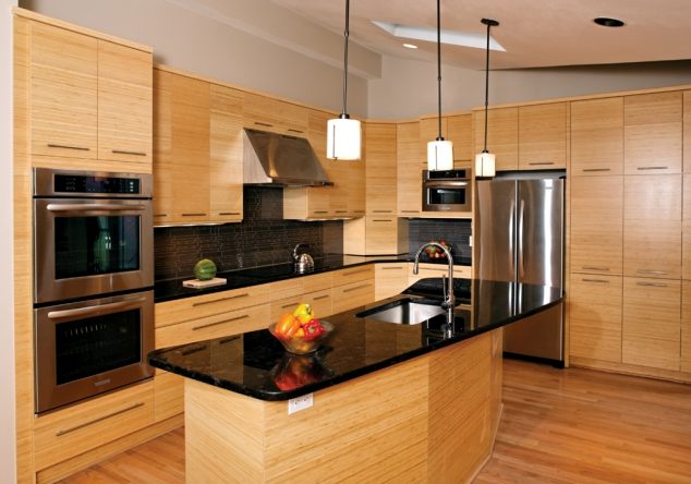 Eco-friendly bamboo cabinets for modern kitchens