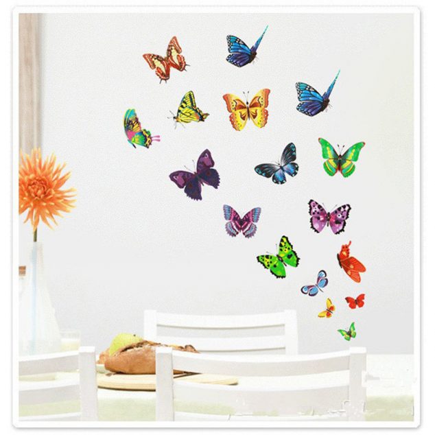 17Pcs Lot 3D Colorful Butterfly Sticker Home Wall Decorative Sticker DIY Art Decal Decor Wall Sticker 634x634 15 Kids Wall Stickers For Your Little Treasures