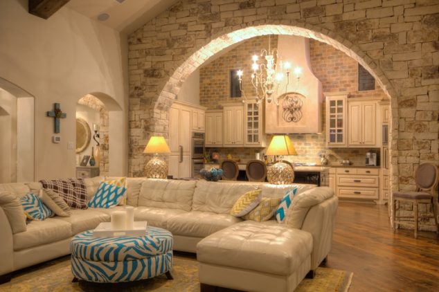 33bbe7343efeaba204847d87cb056a18 634x422 12 Large Stone Archway For Elegant Kitchen Design