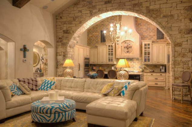 12 Large Stone Archway For Elegant Kitchen Design 33bbe7343efeaba204847d87cb056a18 634x422 12 Large Stone Archway For Elegant Kitchen Design