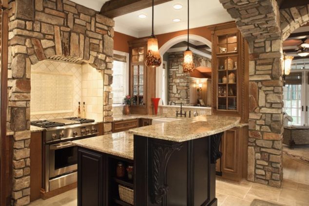 81 Absolutely Amazing Wood Kitchen Designs 6 634x423 12 Large Stone Archway For Elegant Kitchen Design