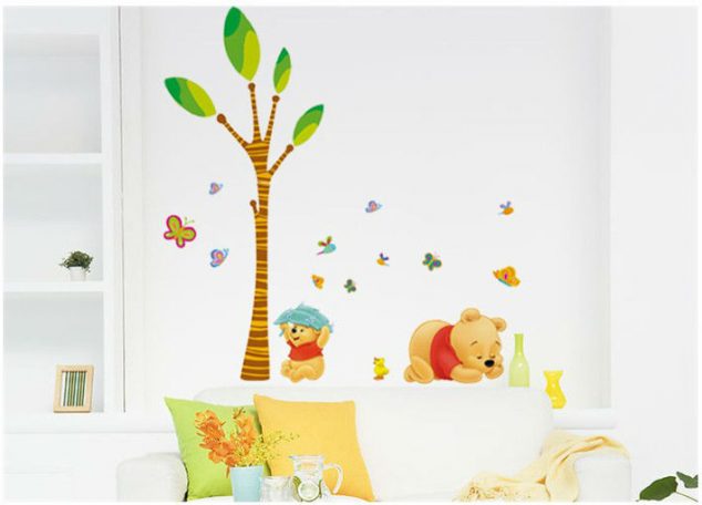 Bear Tree crystal Wall Sticker Anime Cartoon Cute Nursery DIY Baby Room Cool Decoration Wall Sticker 634x456 15 Kids Wall Stickers For Your Little Treasures