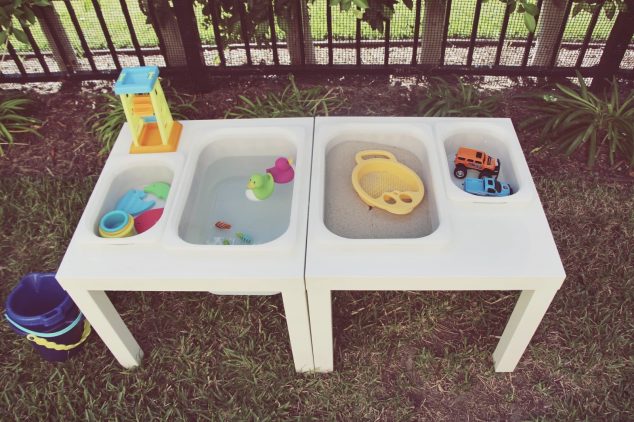 DIY2Bsensory2Btable2B15 634x422 15 DIY Ideas How To Transform Your Backyard In A Playground For Your Kids