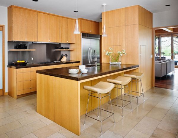 Lovely little Asian kitchen design with rift sawn white oak cabinetry 13 Glamorous Asian Kitchen Designs For Better Home