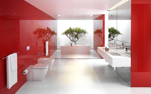Red bathroom decorating ideas 5 634x396 12 Red Accent Bathroom Ideas To Fall In Love With