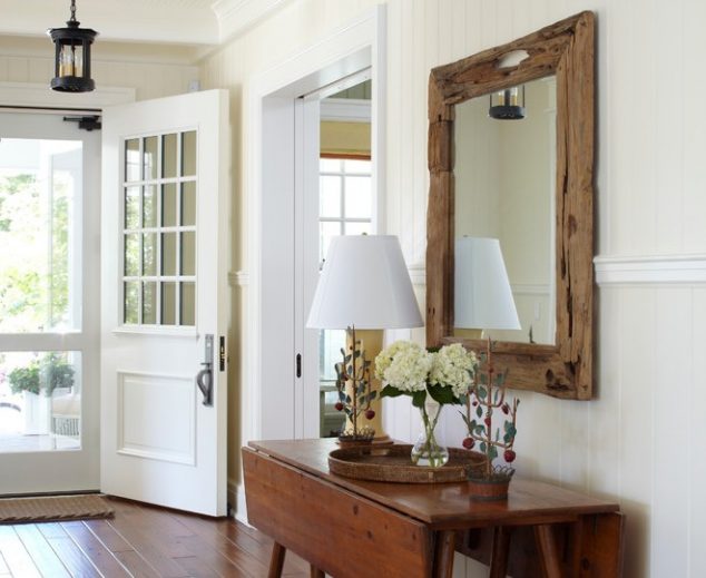 Traditional Entry Decoration ideas Cool rustic mirror 660x5401 634x519 12 Smart Ideas How To Create An Inviting Entryway Room