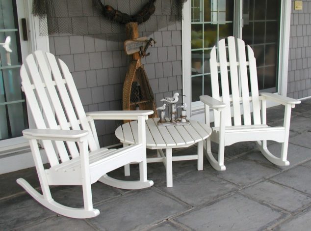 Wood White Rocking Chair Outdoor 634x470 15 Outdoor Rocking Chairs For Front Porch