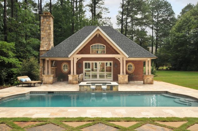 15 Cool Pool House With A Bar That You Will Adore It backyard porch designs for houses 5 634x421 15 Cool Pool House With A Bar That You Will Adore It
