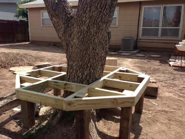 12 Desirable Outdoor Summer Ideas For Giving A New Life To The Old Stuff bench around trees on pinterest garden benches stone bench and tree benches outdoor tree benches outdoor 634x476 12 Desirable Outdoor Summer Ideas For Giving A New Life To The Old Stuff