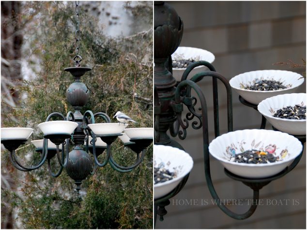birdfeeder chandelier1 634x476 12 DIY Crafts What You Can Do With Old Chandelier