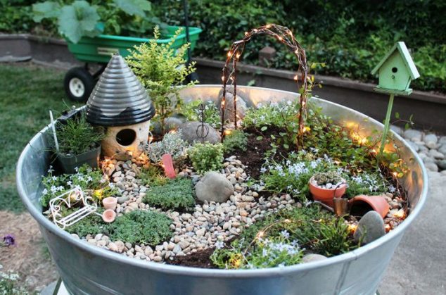 cheap fairy garden ideas 634x419 16 DIY Cute Fairy Garden And Fairy Garden Furniture That Will Make You Say Wow