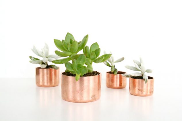 12 DIY Tiny Planters That Provide Inspiration For Sure copperplanters3 634x422 12 DIY Tiny Planters That Provide Inspiration For Sure