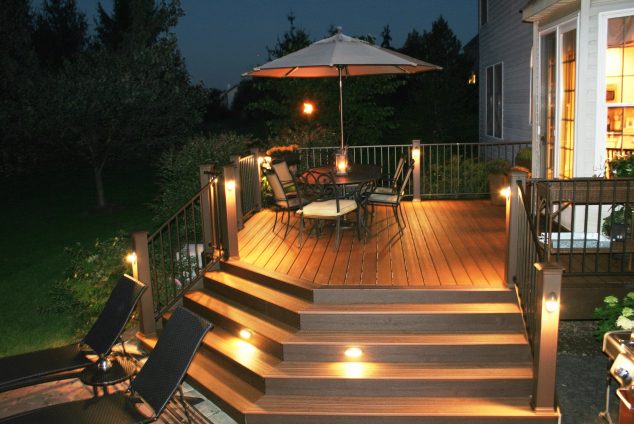 deck post lighting fixtures 634x424 12 Outdoor Romantic Step Lighting Ideas For Bringing Light In Your Garden