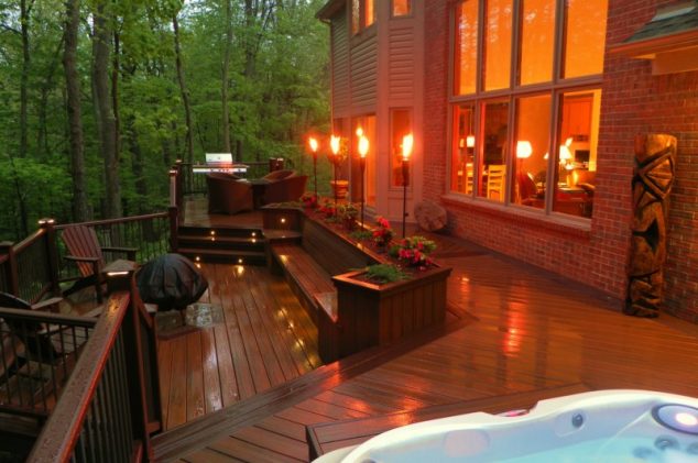 deck step lighting and patio torch lights for outdoor lighting ideas deck lighting ideas 800x531 634x421 12 Outdoor Romantic Step Lighting Ideas For Bringing Light In Your Garden