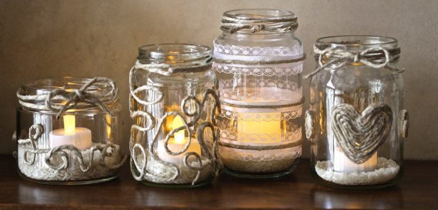 easy DIY mason jar candle holder wedding centerpieces ideas 1000x480 634x304 15 Super Easy DIY Decorations For Teenage Girl Dorm Room