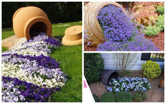 flowerspillCollage 634x396 15 DIY Creative Flower Pots For A Dream Garden