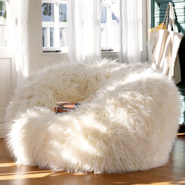 15 Fancy Armchairs For Your Fancy Room ivory furlicious faux fur beanbags o 634x634 15 Fancy Armchairs For Your Fancy Room
