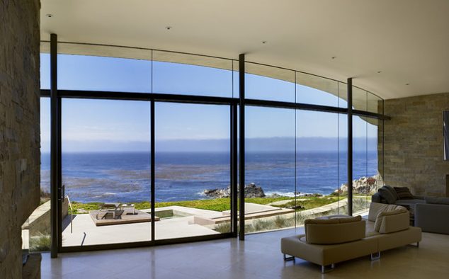 modern living room houses sea views million dollar homes panoramic ocean architect daniel piechota curved curvilinear 634x394 12 Glass Walls Living Room For Luxury Living