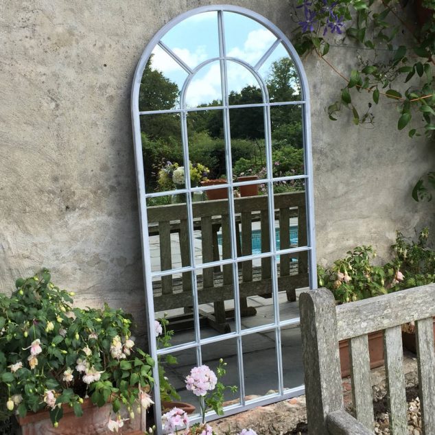 14 Simple But Attractive Garden Doors And Garden Mirrors original outdoor arched window mirror 634x634 14 Simple But Attractive Garden Doors And Garden Mirrors