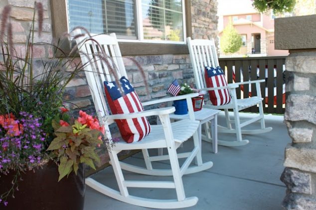 rocking chairs1 634x422 12 Patriotic Front Porch Ideas For Independence Day That You Can Do It In No time