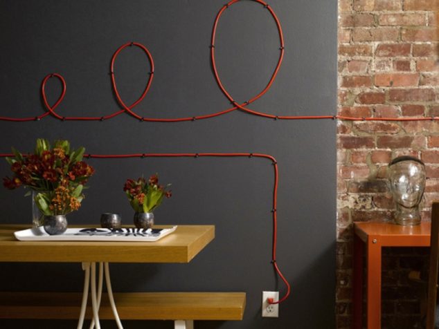 12 Ways How to Hide Electrical Cords And To Create Cable Wall Art At Home 5wTTSQdWYd 1 634x476 12 Ways How to Hide Electrical Cords And To Create Cable Wall Art At Home