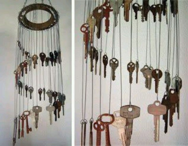 61a5432305c602b91a42cc6c17847f85 634x494 14 DIY Happy Project With Recycled Keys Art For Fancy People