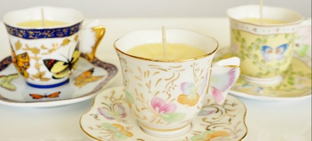 DIY Scented Teacup Candle1 e1432061502547 634x288 14 DIY Decorative Elements Of Re purposed Everyday Objects Turned Into Treasure