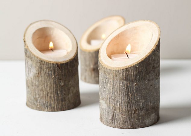 14 DIY Decorative Elements Of Re purposed Everyday Objects Turned Into Treasure DIY Wooden Candle Holderss Ideas 634x452 14 DIY Decorative Elements Of Re purposed Everyday Objects Turned Into Treasure