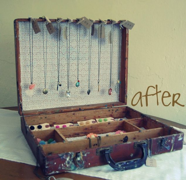 craft4 634x614 13 DIY Clever Ways How To Re purpose Old Vintage Suitcase