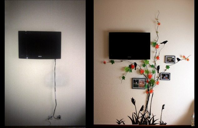 decorations lifemadesimpler.tumbler 634x412 12 Ways How to Hide Electrical Cords And To Create Cable Wall Art At Home