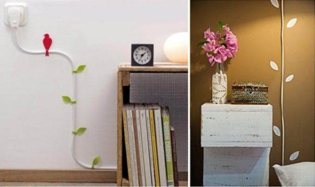 fios esconder decoraC3A7C3A3o 634x376 12 Ways How to Hide Electrical Cords And To Create Cable Wall Art At Home