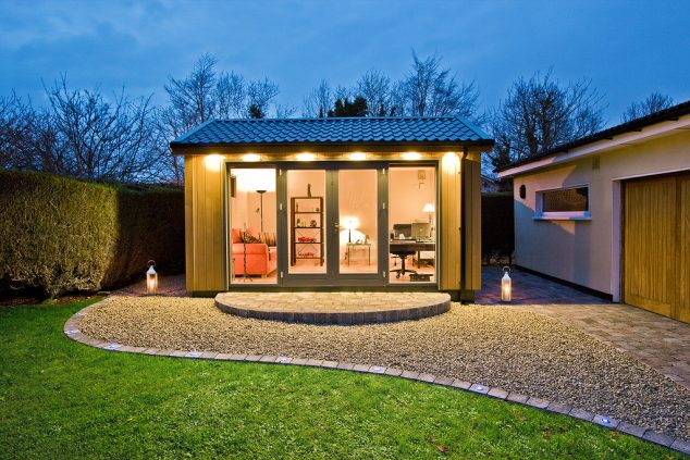13 Practical Open And Closed Garden Rooms That Are Pretty For Looking In garden room SC 01 paving night L 634x423 13 Practical Open And Closed Garden Rooms That Are Pretty For Looking In