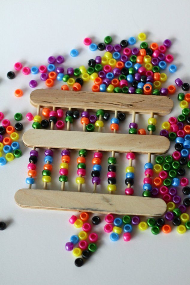 12 DIY Crafts With Recycled Ice Cream Sticks For Keeping Kids Busy make an abacus featured on Kids Activities Blog 634x951 12 DIY Crafts With Recycled Ice Cream Sticks For Keeping Kids Busy