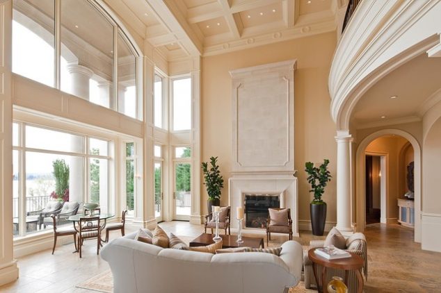 mediterranean living room 634x422 13 High Ceiling Living Room That Will Make The Room Bigger