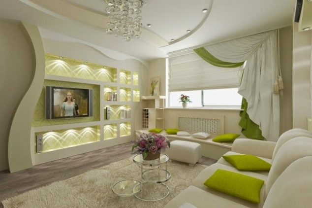 15 Marvelous False Interior Ceiling That Contemporary People Needs modern living room with pop false ceiling design and wall pop designs 634x422 15 Marvelous False Interior Ceiling That Contemporary People Needs