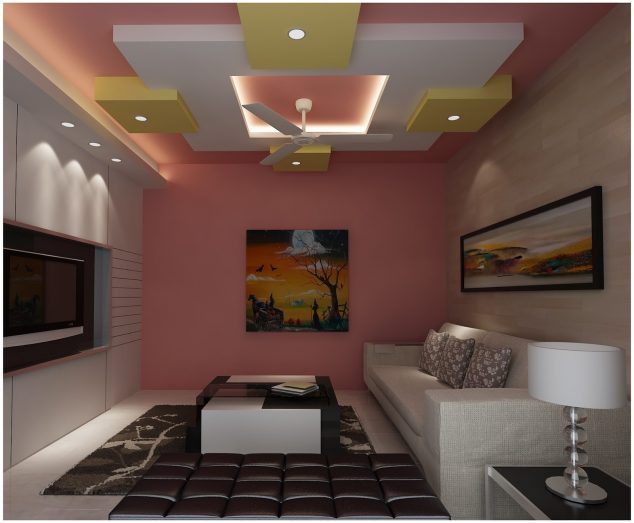 pop design for living room 2016 false ceiling pop design for living room 634x523 15 Marvelous False Interior Ceiling That Contemporary People Needs