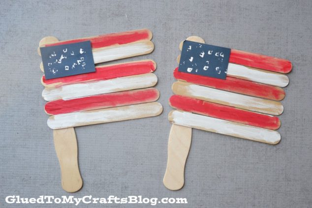 12 DIY Crafts With Recycled Ice Cream Sticks For Keeping Kids Busy popsicle stick flag 1 1024x683 634x423 12 DIY Crafts With Recycled Ice Cream Sticks For Keeping Kids Busy