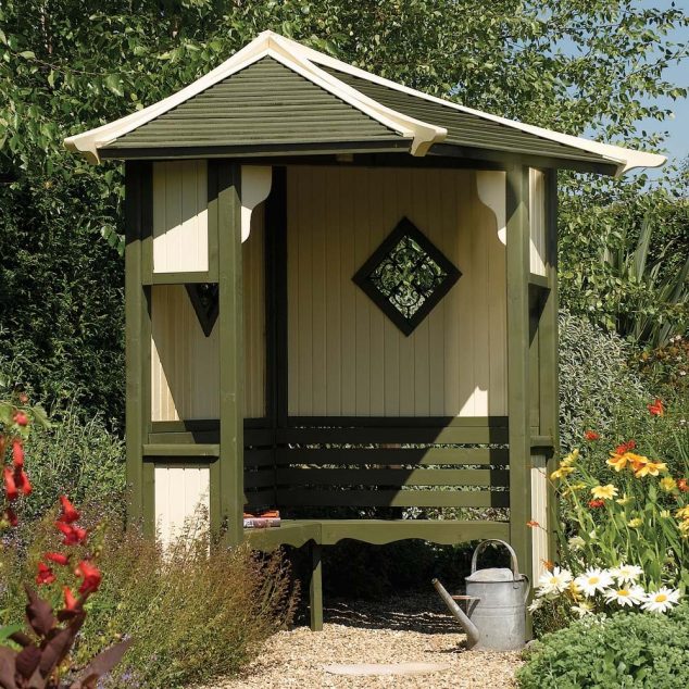 rwn haven corner arbour 1 634x634 12 Wooden Garden Arbours For Completely Enjoyment During The Summer