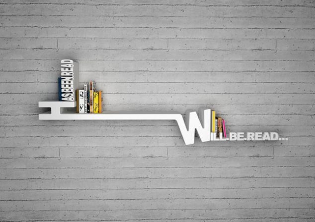 14 Typographic 634x448 14 Imaginary Floating Wall Shelves For Small Homes