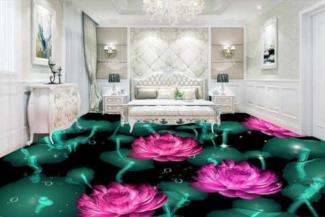 3d stereoscopic wallpaper 3d floor wallpaper 3D Bedroom night luminous lotus wallpapers for living room 3d.jpg 640x640 634x423 12 Pleasing Ideas For Rolling Out Of Bed Into Heaven With 3D Flooring Art