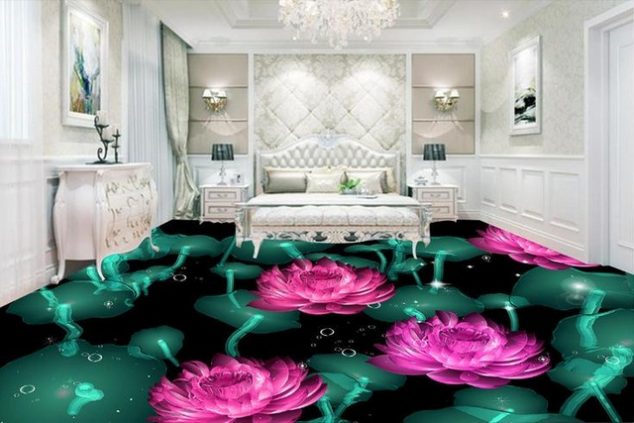 12 Pleasing Ideas For Rolling Out Of Bed Into Heaven With 3D Flooring Art 3d stereoscopic wallpaper 3d floor wallpaper 3D Bedroom night luminous lotus wallpapers for living room 3d.jpg 640x640 634x423 12 Pleasing Ideas For Rolling Out Of Bed Into Heaven With 3D Flooring Art