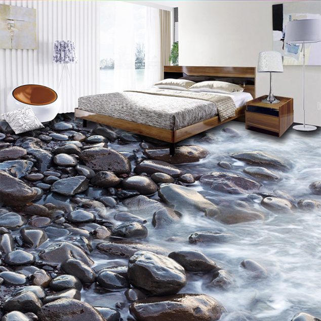 Custom Mural Wallpaper Roll River font b Stone b font Bathroom 3D Floor Sticker Vinyl Self 634x634 12 Pleasing Ideas For Rolling Out Of Bed Into Heaven With 3D Flooring Art