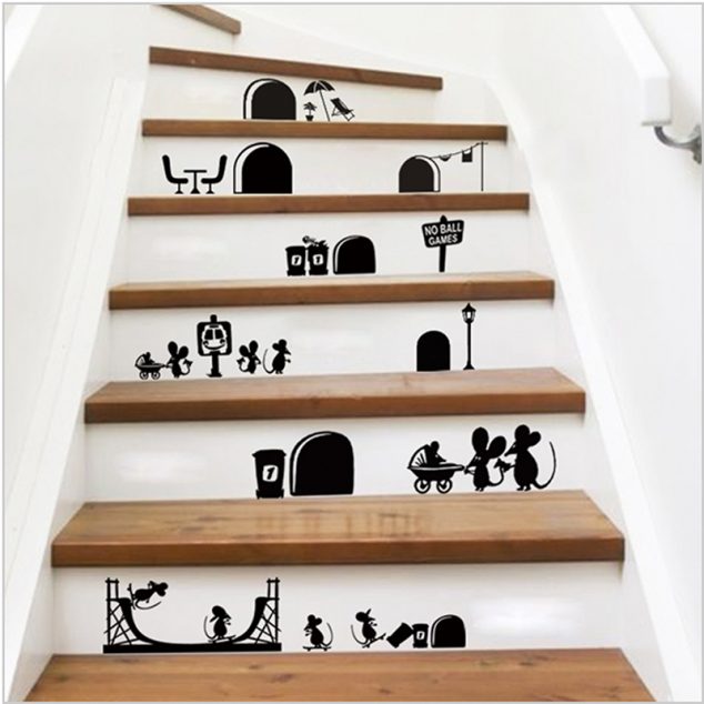 New Home Stair Decal Creative Home font b Decoration b font Wallsticker font b Stairway b 1 634x634 12 DIY Painting Ideas That Will Help You To Upgrade The Indoor Stairs