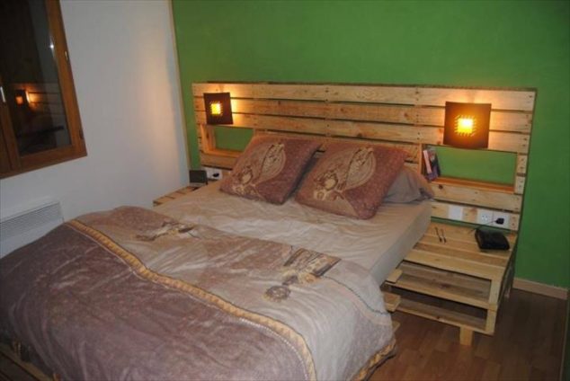 12 Genius Ideas For Pallet Bed With Lights Underneath Pallet Bed Headboard Project 634x424 12 Genius Ideas For Pallet Bed With Lights Underneath