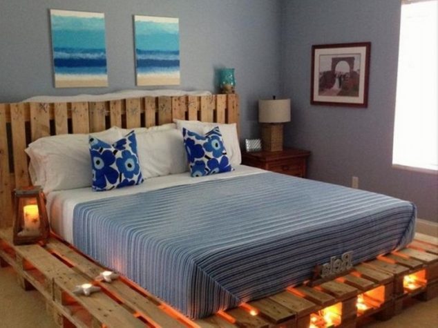 Pallet Platform Bed With Lights 634x475 12 Genius Ideas For Pallet Bed With Lights Underneath