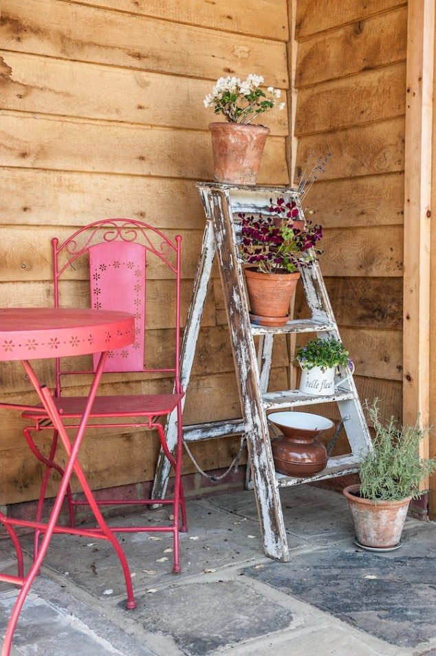 13 Clever Ways How Reuse The Old Ladder For Garden Decoration Wealden16 634x953 13 Clever Ways How Reuse The Old Ladder For Garden Decoration